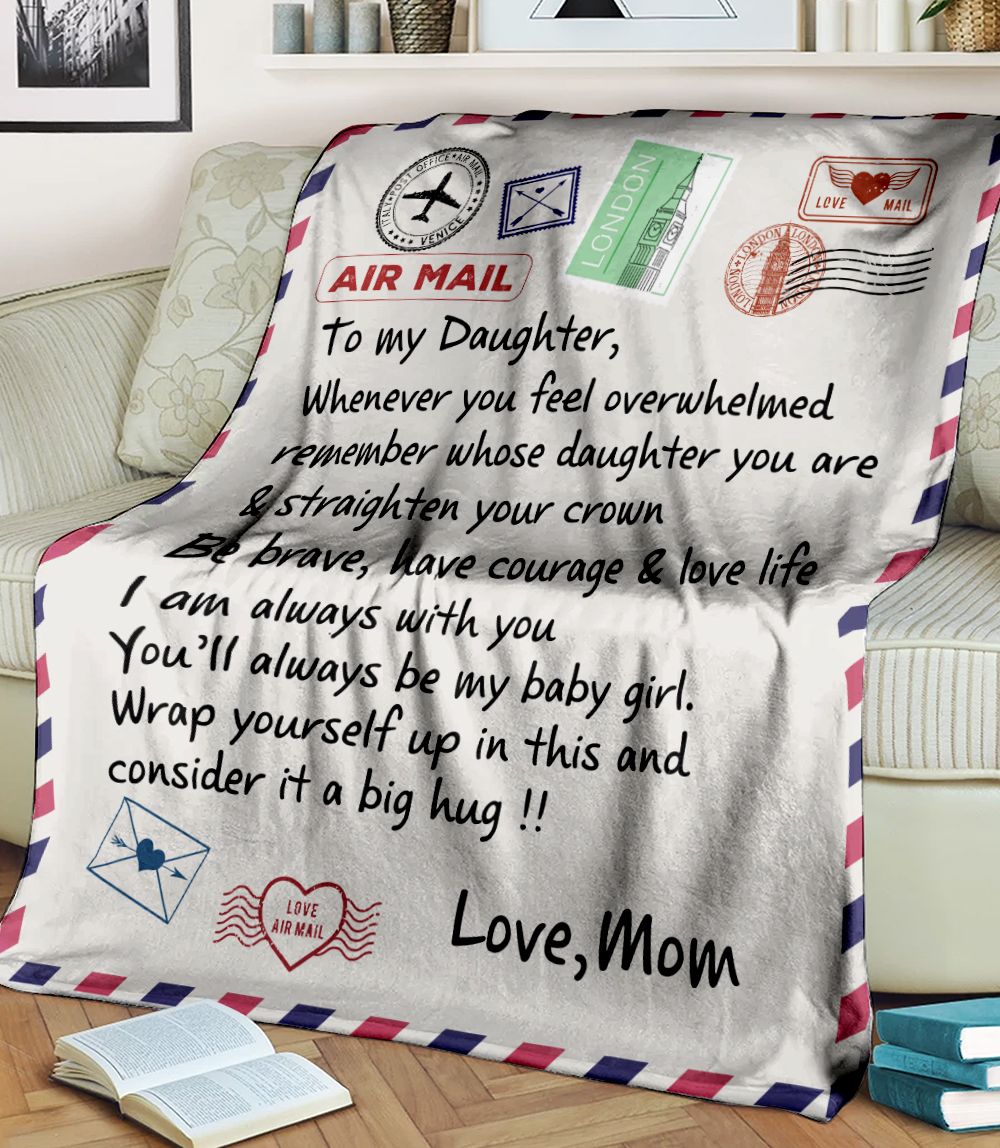 To my daughter whenever you stamps postal Fleece Blanket