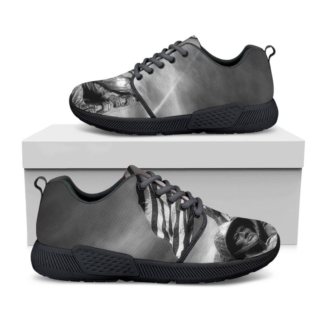 American War Memorial Print Black Athletic Shoes