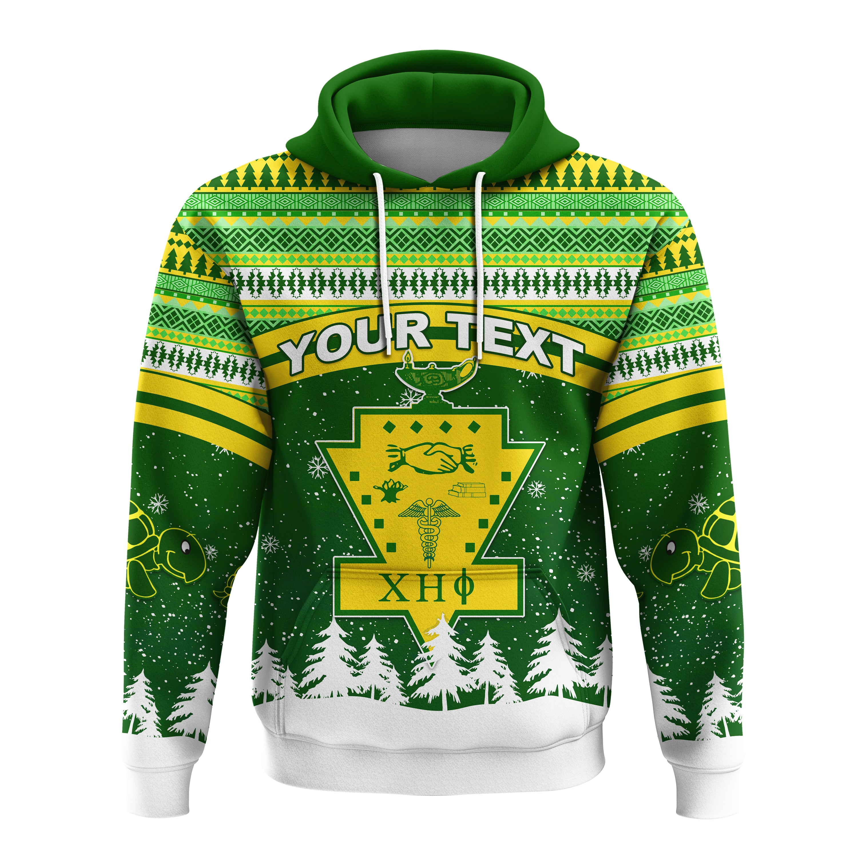 (Custom Personalised) Chi Eta Phi Christmas Hoodie African Pattern Lt13