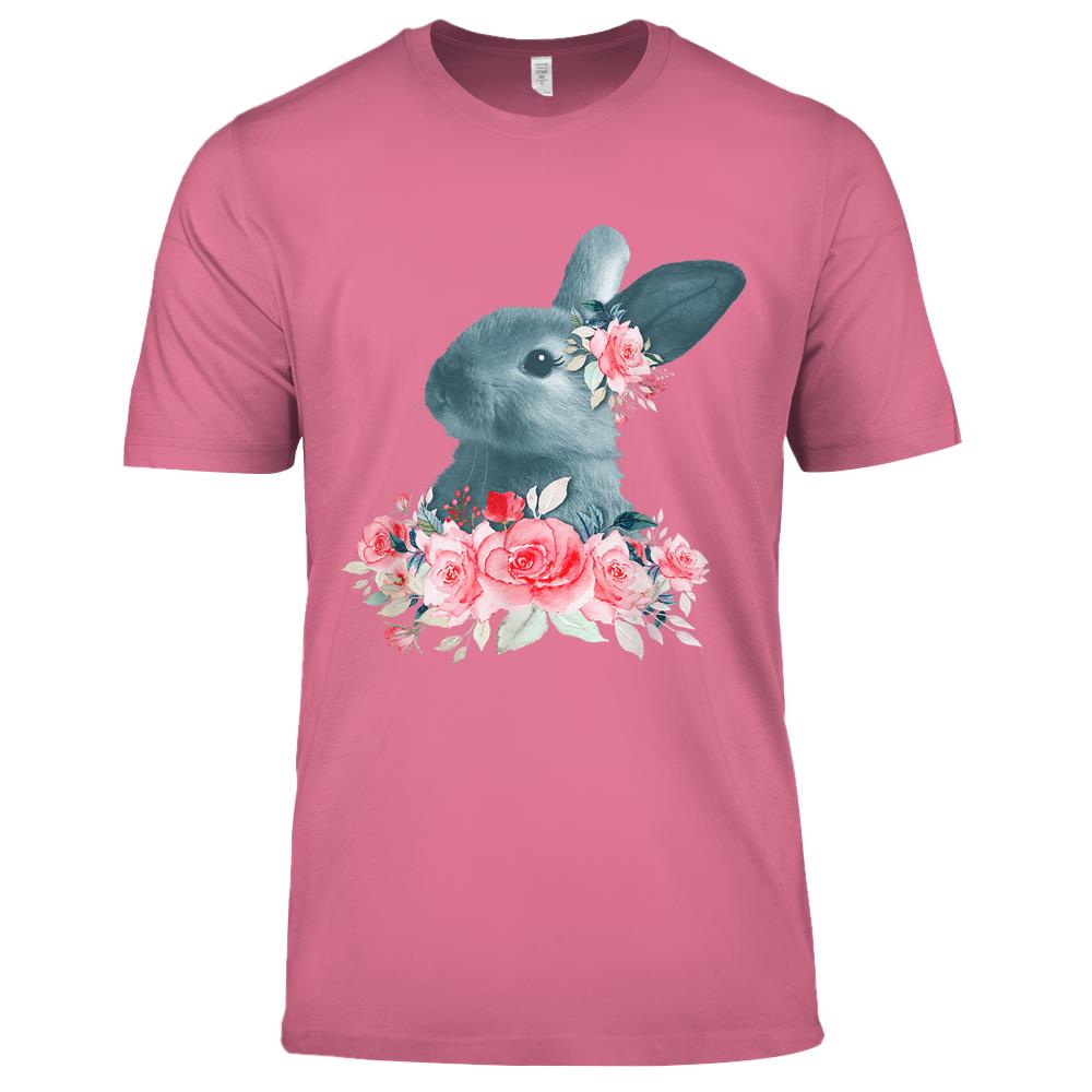 Beautiful Easter Bunny Vintage Floral Easter Premium T Shirts