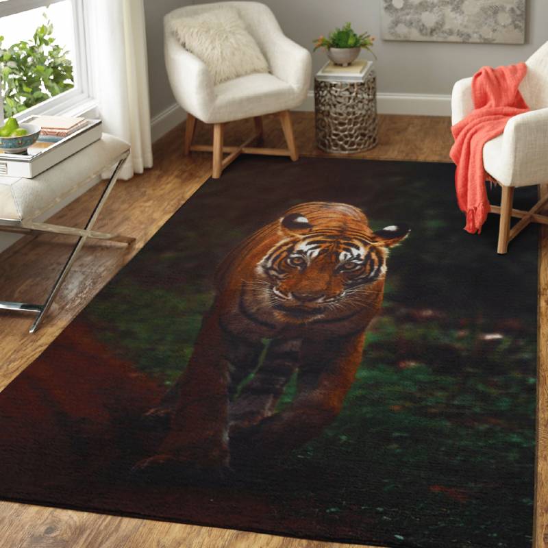 Tiger walking – Animals Area Rug Carpet