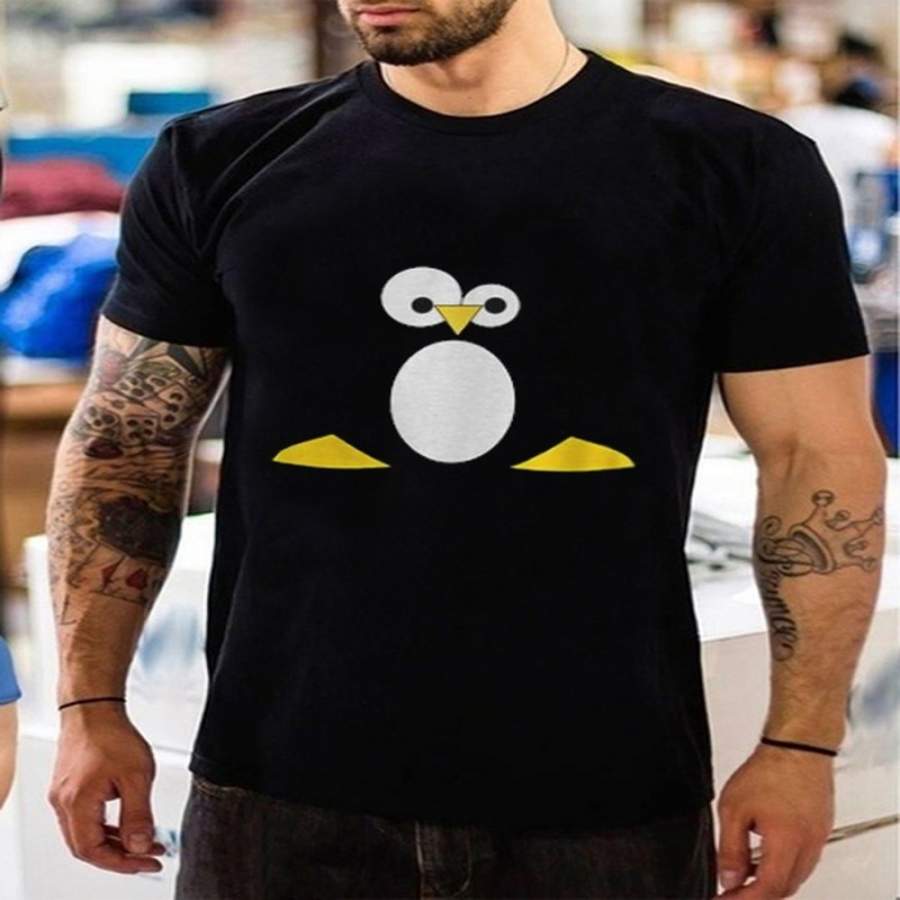 Vintage Funny Penguin Printing T-Shirt Penguin T-Shirt