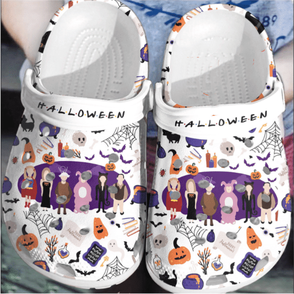 White Halloween Characters Clogs Shoes