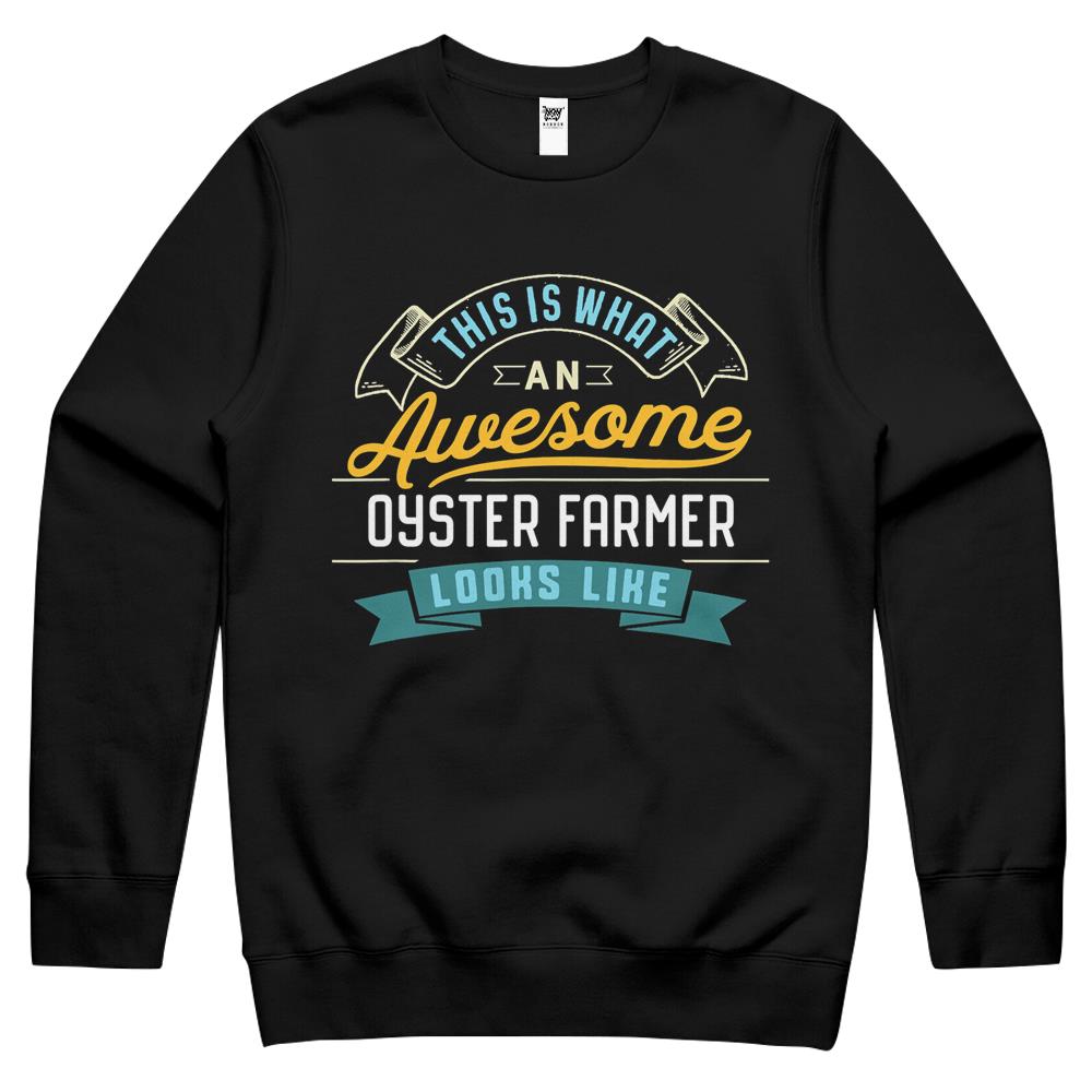 Funny Oyster Farmer Shirt Awesome Job Occupation Graduation Crewneck Sweatshirt