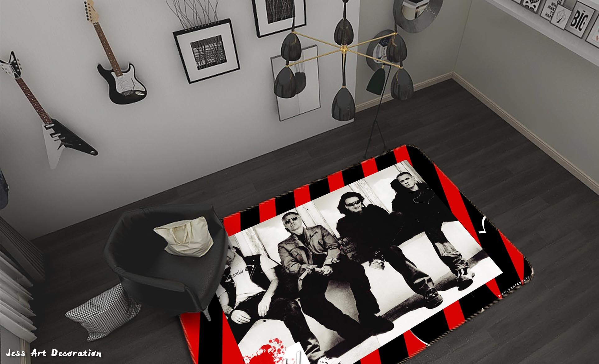 3D U2 Rock Band Non-Slip Rug Mat 210