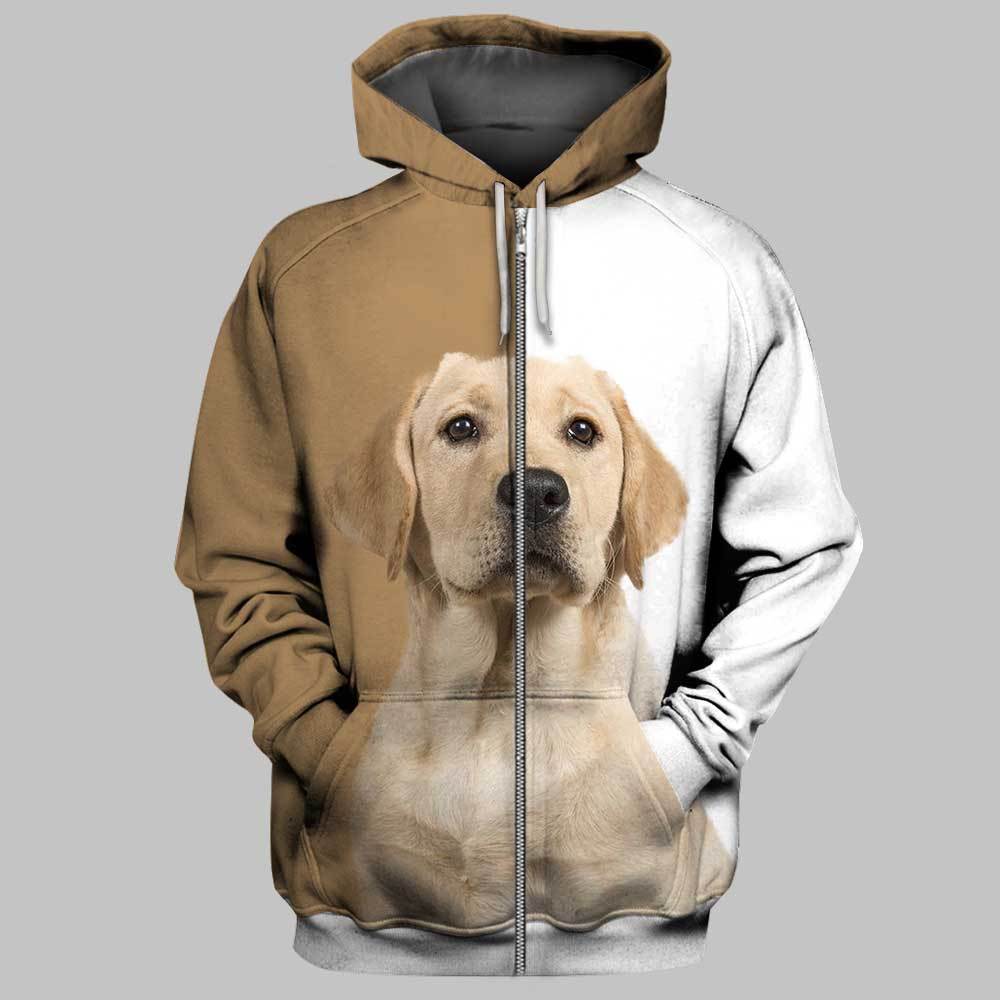 Labrador 3D Full Printing Zip Hoodie