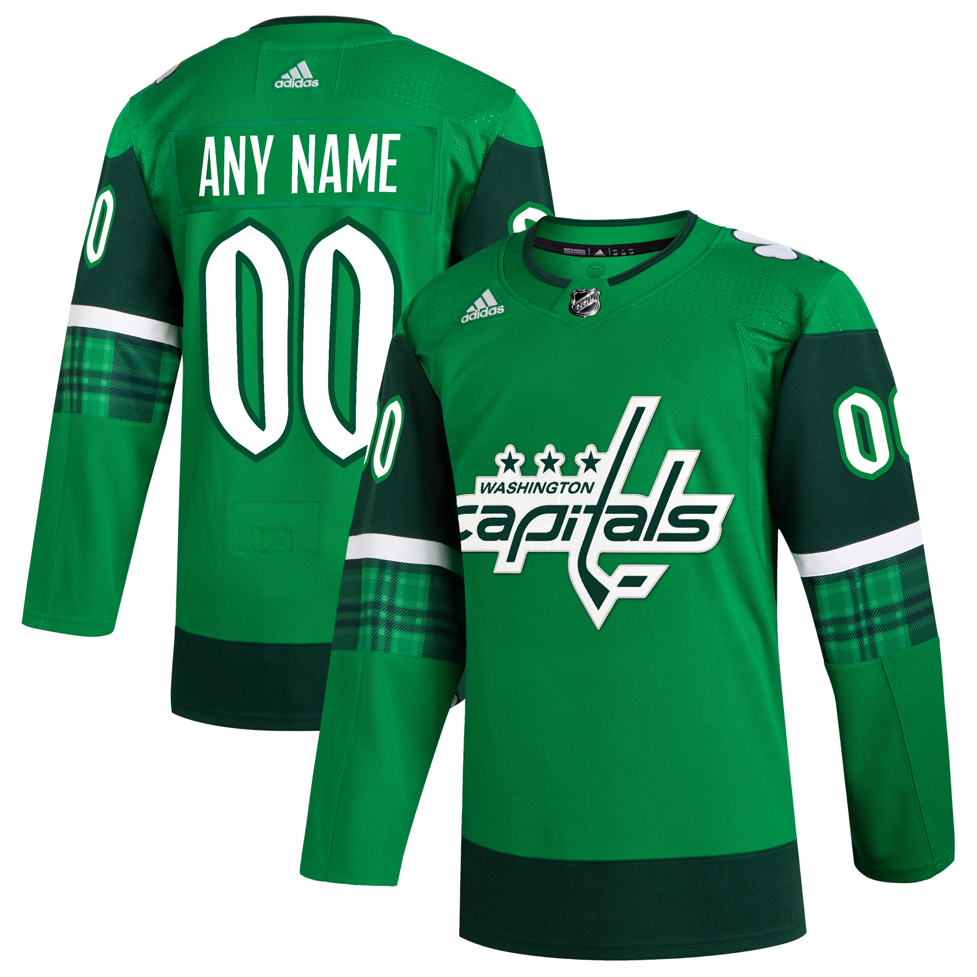 Washington Capitals St. Patrick's Day Authentic Custom Jersey – Kelly Green