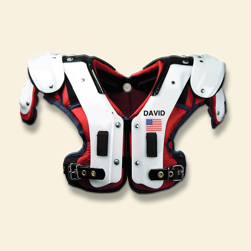 American Football Shoulder Pads – Personalized Flat Ornament