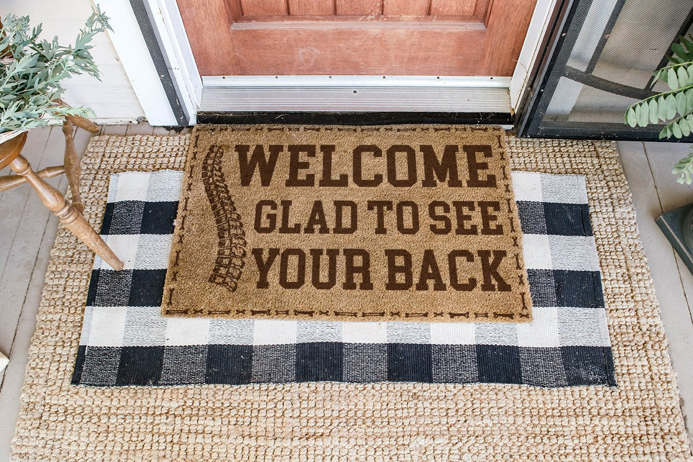 Chiropractor-Welcome Glad To See Your Back All Over Printing Doormat Pre2267