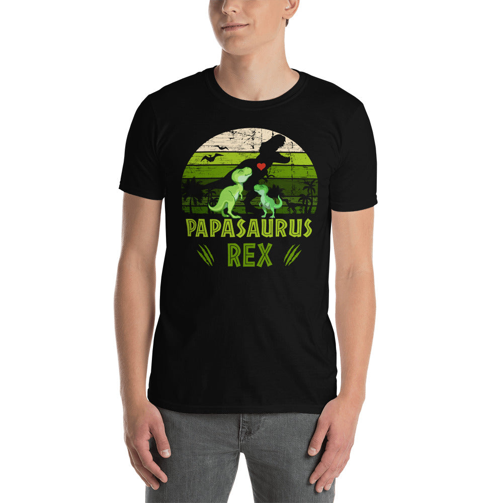 Vintage Daddy Dinosaur And Kid Papasaurus Rex Unisex T-Shirt