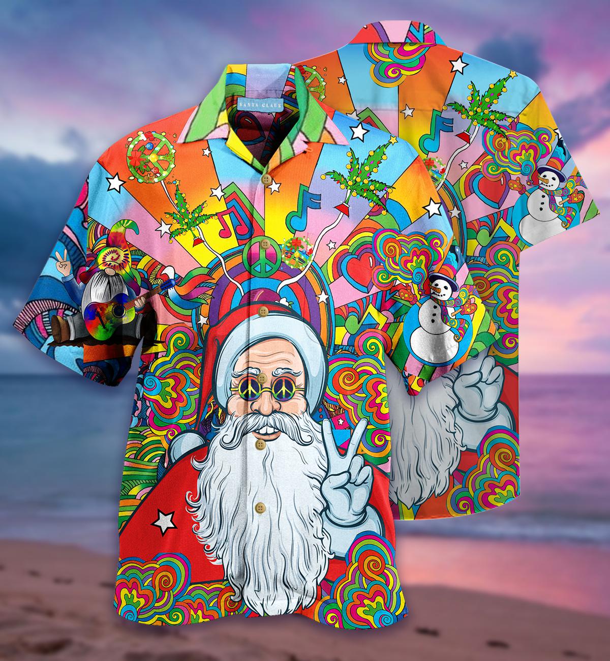 Merry Peacemas Santa Claus Hawaii Shirt For Men Women Ha73542