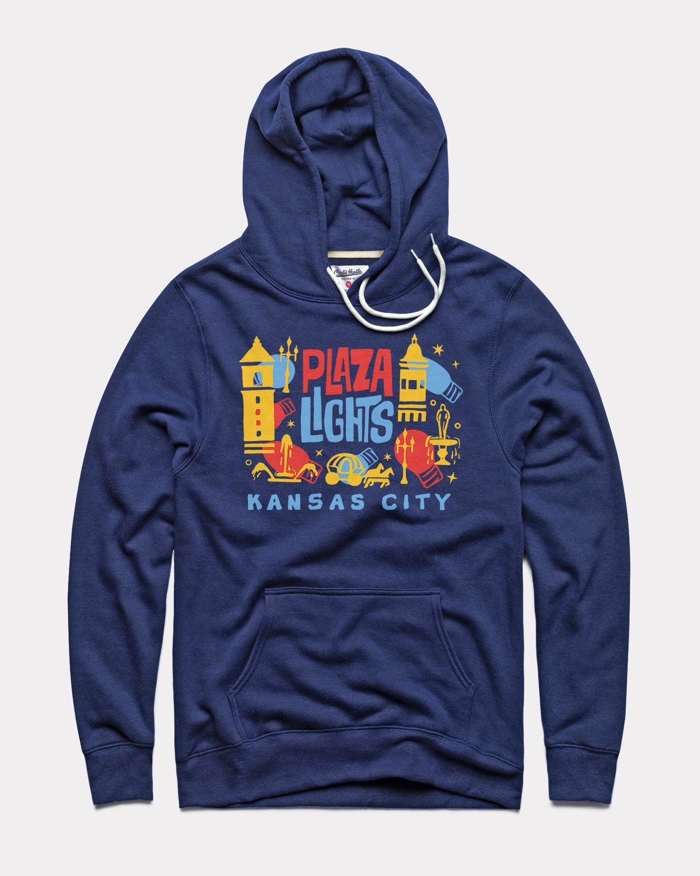 Vintage Navy Kansas City Plaza Lights Holidays 2021 Hoodie Sweatshirt