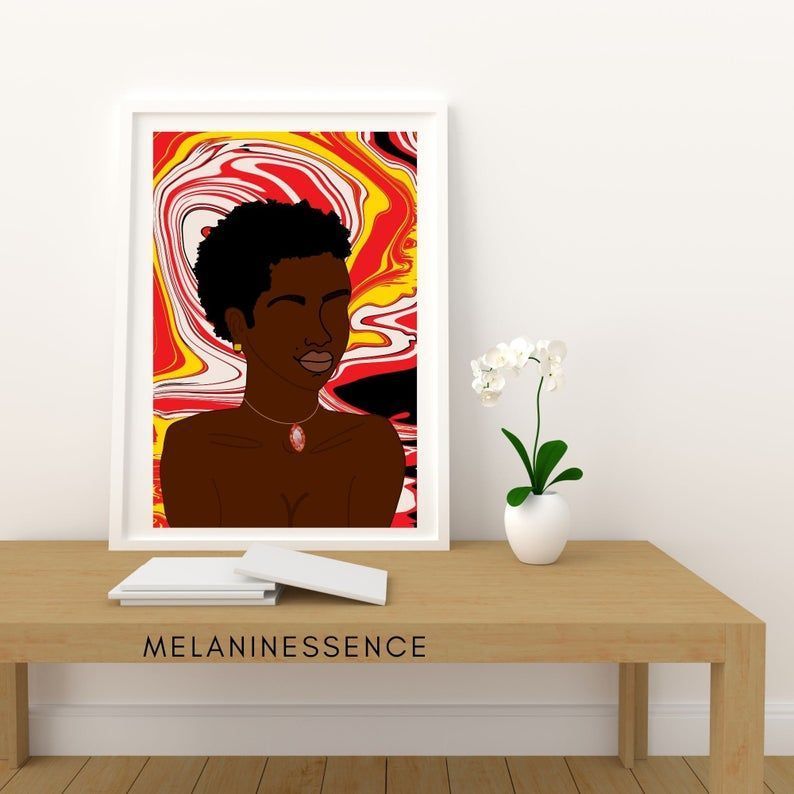 Deandra African Girl Black Woman For Lovers Poster Canvas