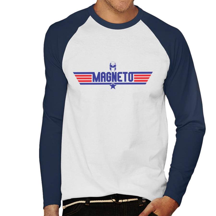 Top Gun Logo Magneto X Men Men’s Baseball Long Sleeved T-Shirt