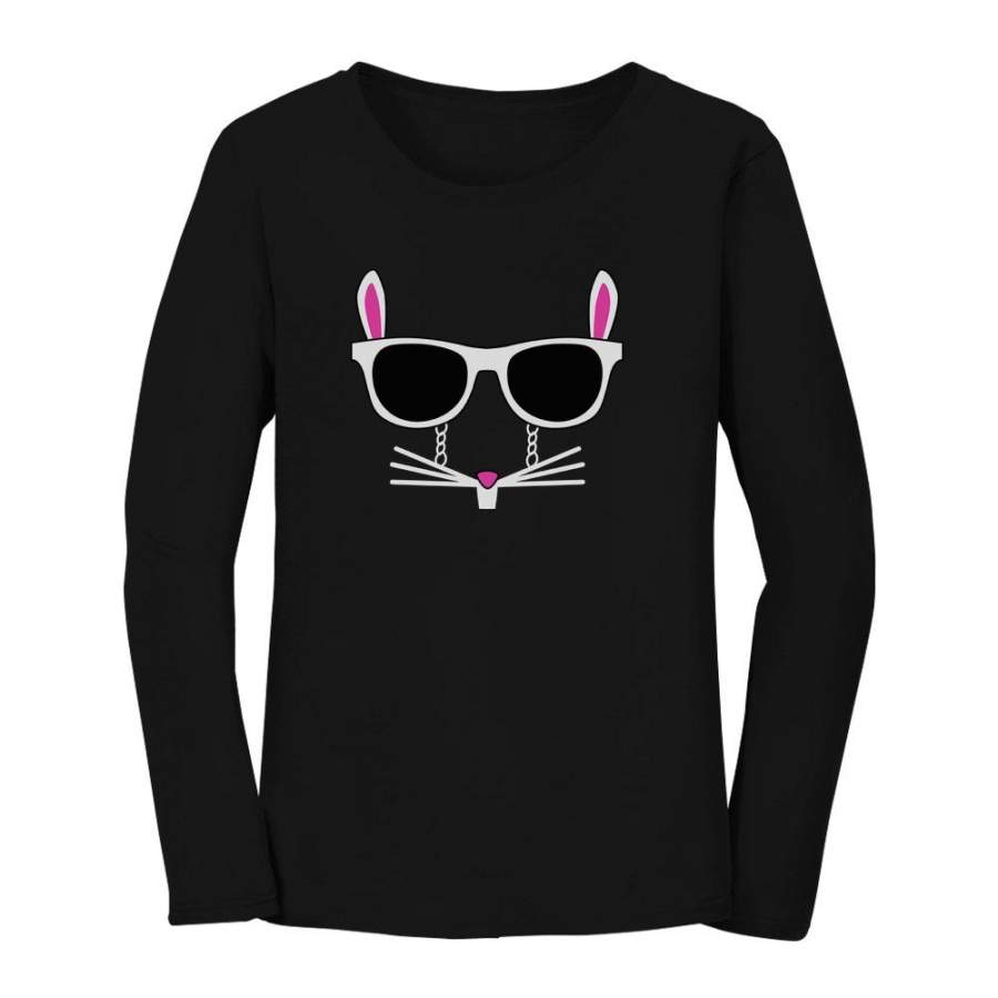 Easter Bunny – Cool Glasses Rabbit Face Women Long Sleeve T-Shirt