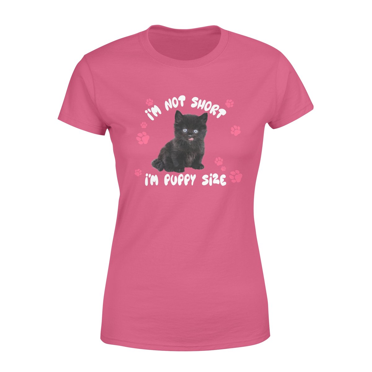 Puppy Size Black Cat – Standard Women’S T-Shirt – Gift For Cat Lover T-Shirt Hoodie All Color Size S-5Xl