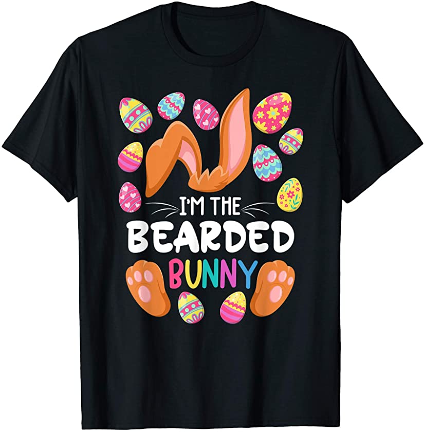 Mens Cute Top I Bearded Bunny I Matching Family Easter Pajamas T-Shirt