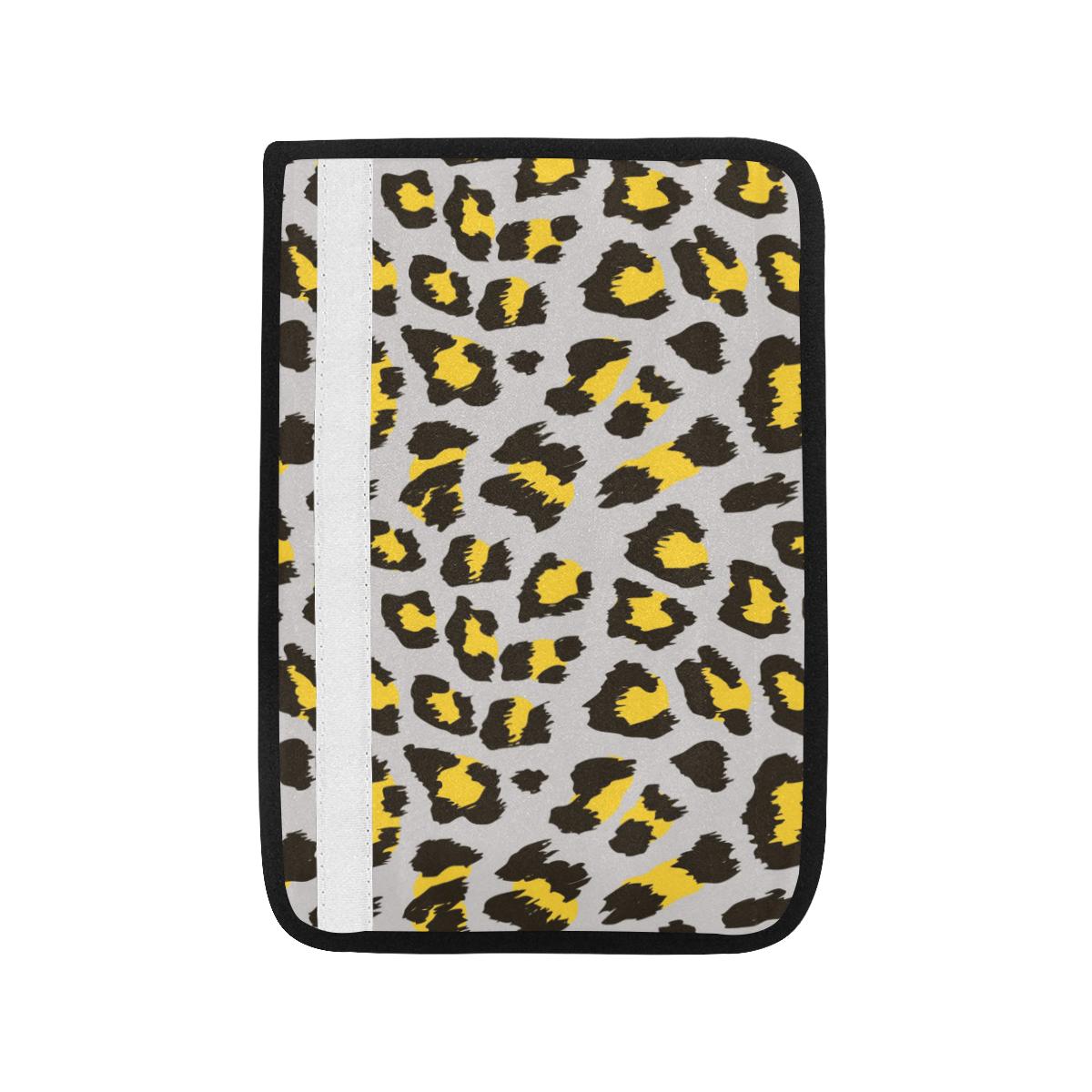 Gray Leopard print pattern Car Seat Belt Cover