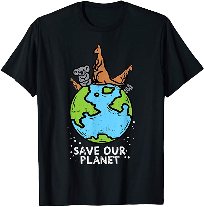 Save Our Planet Koala Kangaroo Earth Day Animal Lover Gift T-Shirt