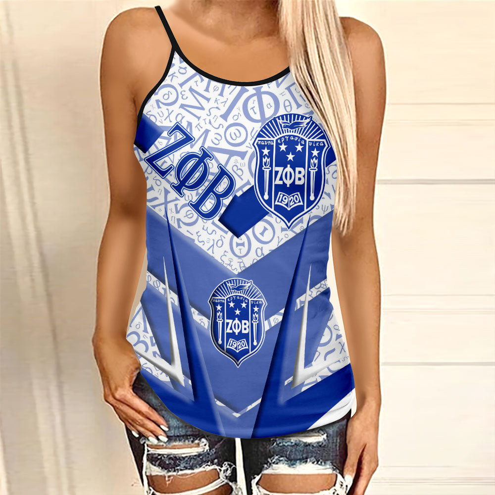 Africa Zone Clothing – Zeta Phi Beta Sporty Style Criss Cross Tanktop A35