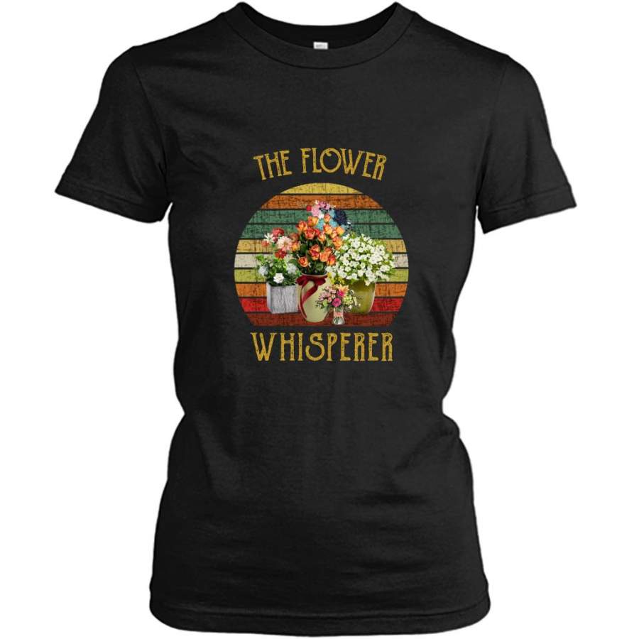 The Flower Whisperer, Classic Vintage Retro – Gildan Women Shirt