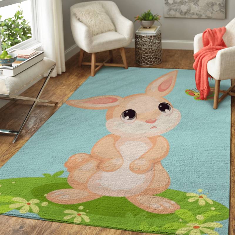 Cute rabbit  – Cute Animals Area Rug Carpet