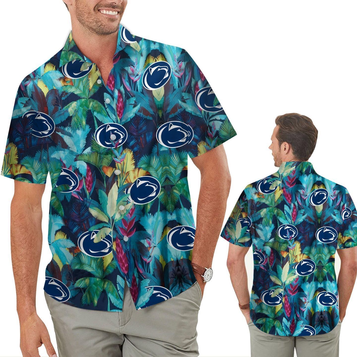 Penn State Nittany Lions Floral Tropical Hawaiian Shirt