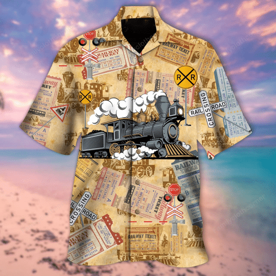 Amazing Western Railway Locomotive Hawaiian Shirt Pre11535