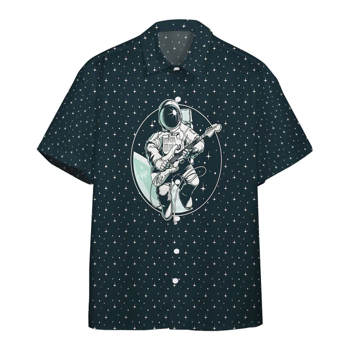 3D Astronaut Playing Guitar Custom Hawaii Shirt For Men And Women