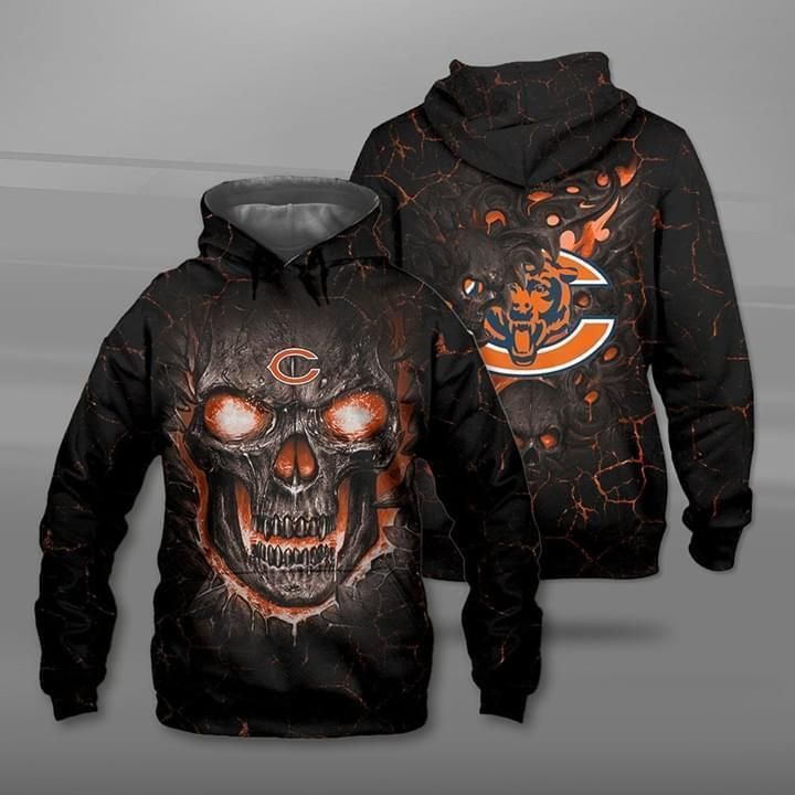 Lava Skull Chicago Bears 3D T Shirt Hoodie Sweater