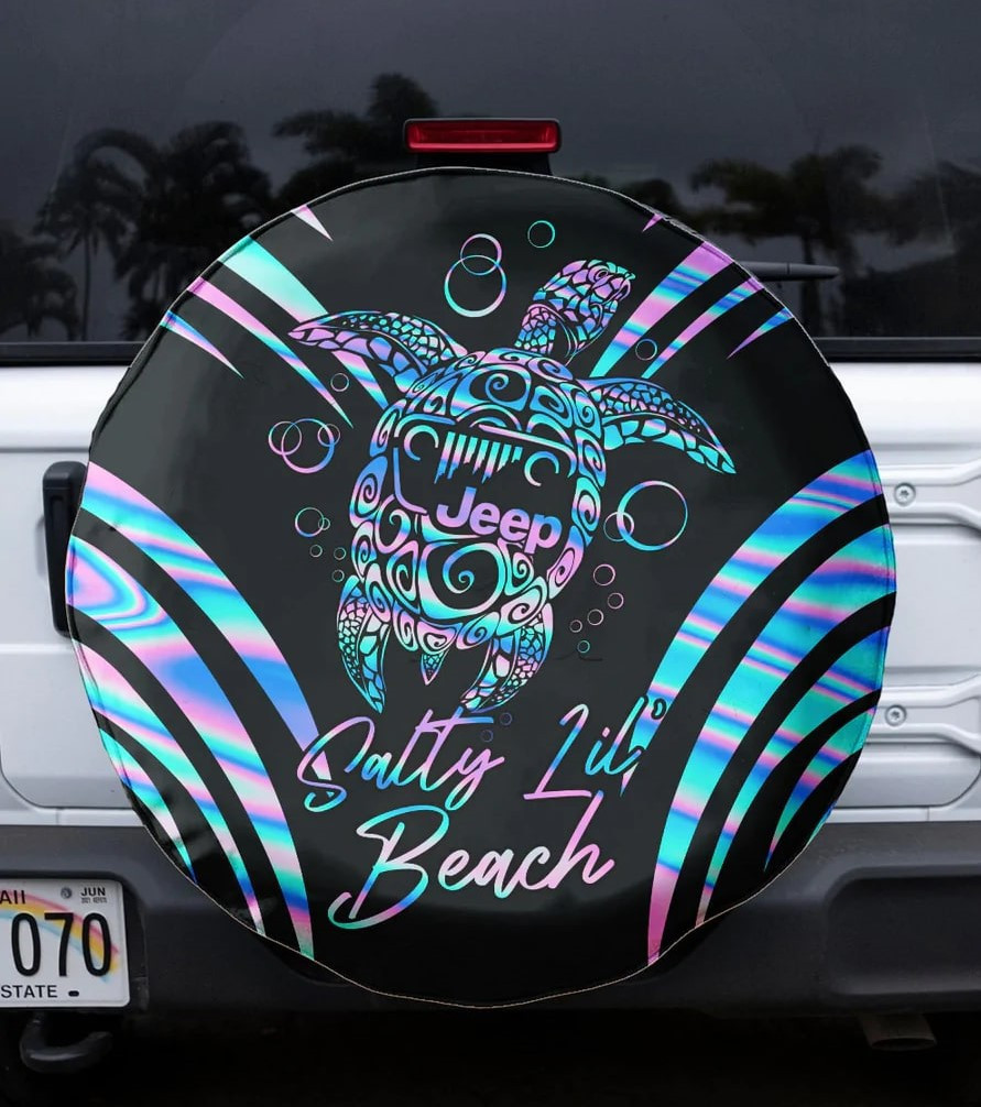 Jeep Turtle Salty Lil’ Beach Holo Spare Tire Cover