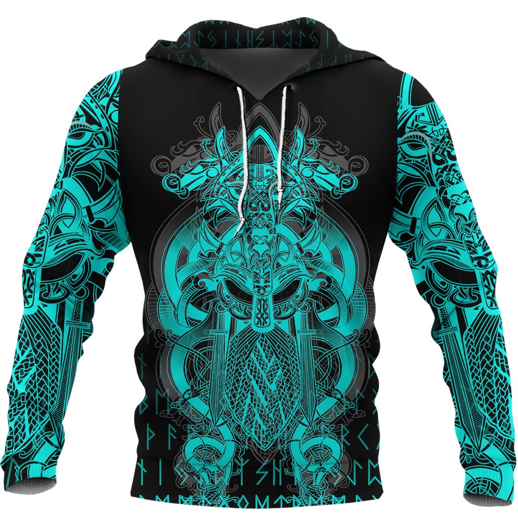 (Custom ) Viking Style Tyr Tattoo Cyan Hoodie A27 