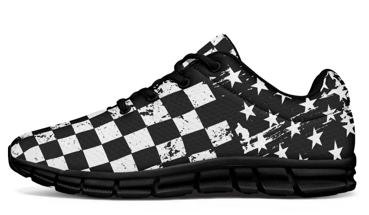 American Checkered Flag Breathable Sneakers Custom Shoes