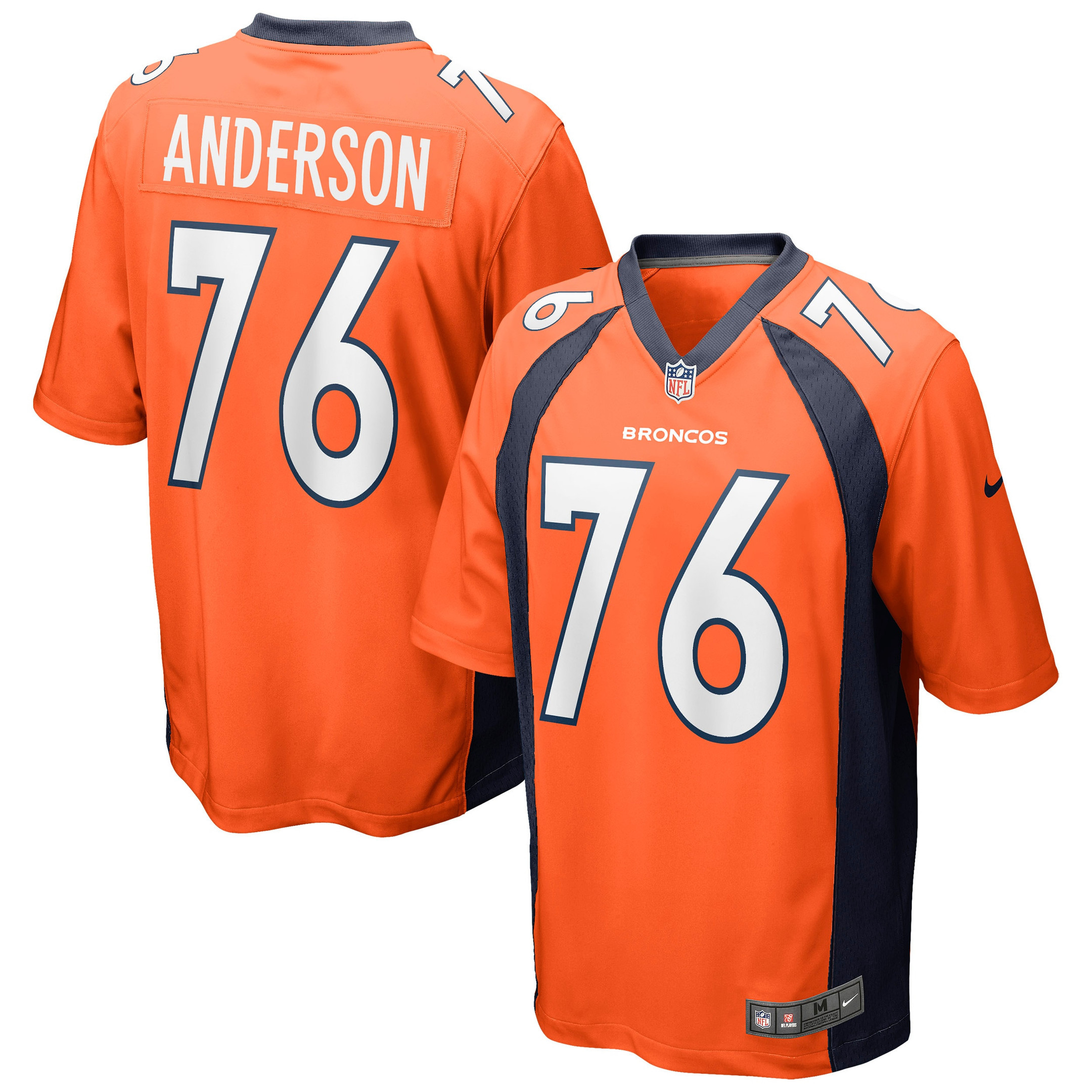 Calvin Anderson Denver Broncos Game Jersey – Orange NFL