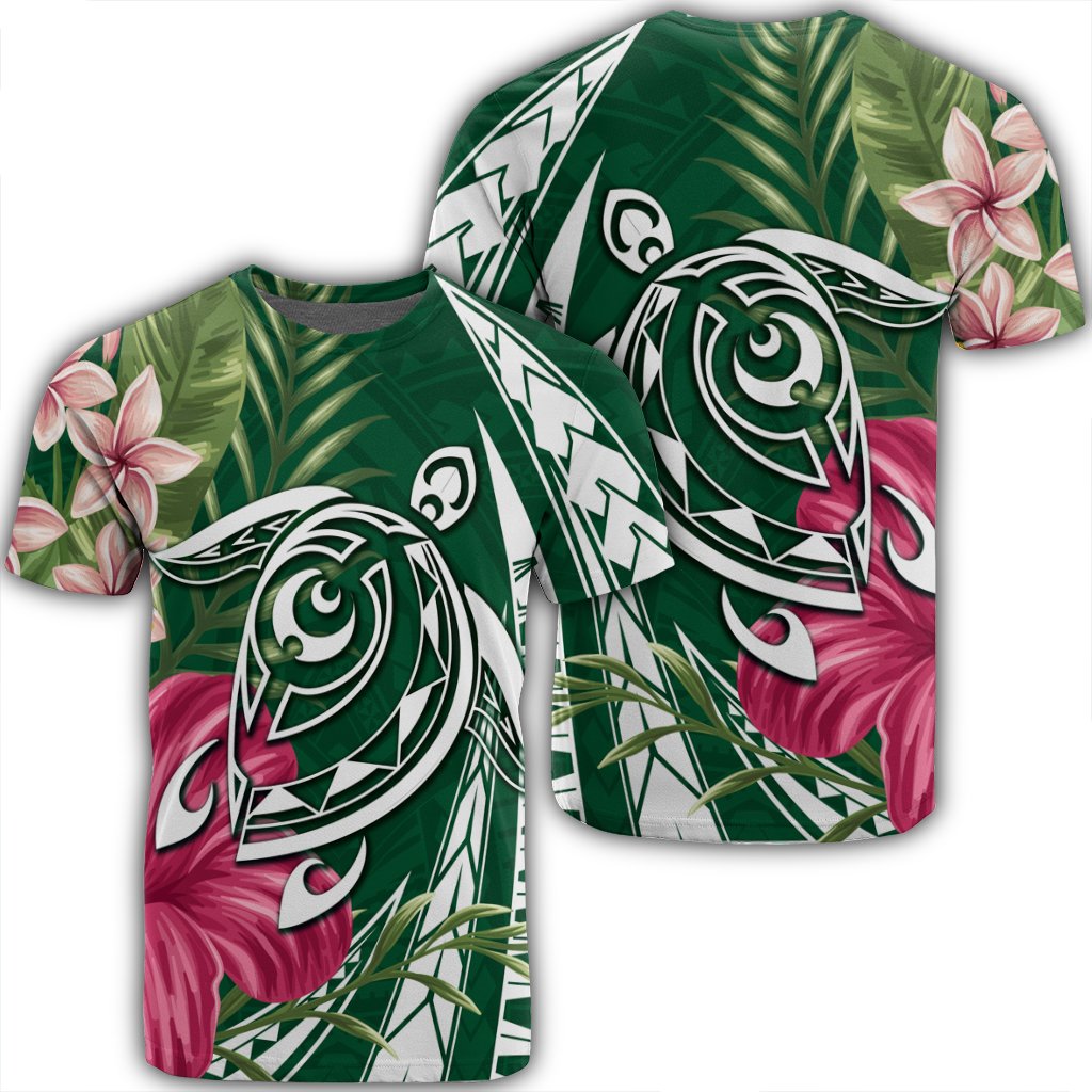 Hawaiian Polynesian Turtle Tropical Hibiscus Plumeria Green Ah Ha32042