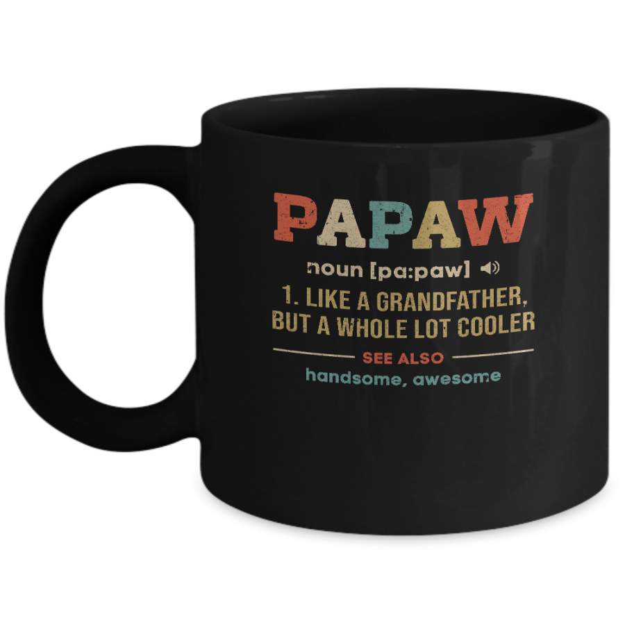 Vintage PaPaw Gifts Grandpa Definition Fathers Day Mug