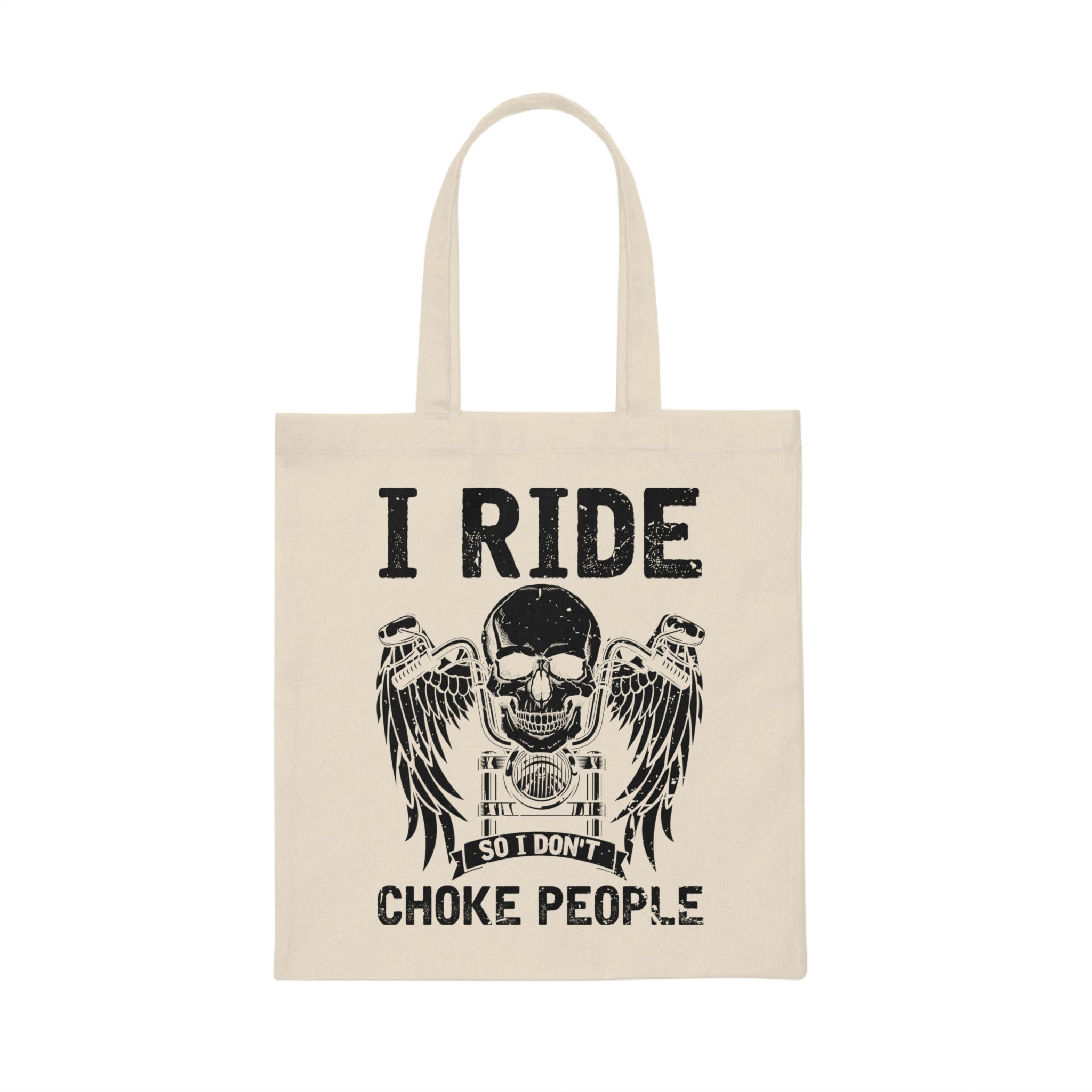 Vintage Skulls Illustration Motorcyclists Sarcastic Saying Retro Cyclists Mockery Statements Graphic Gags Canvas Tote Bag