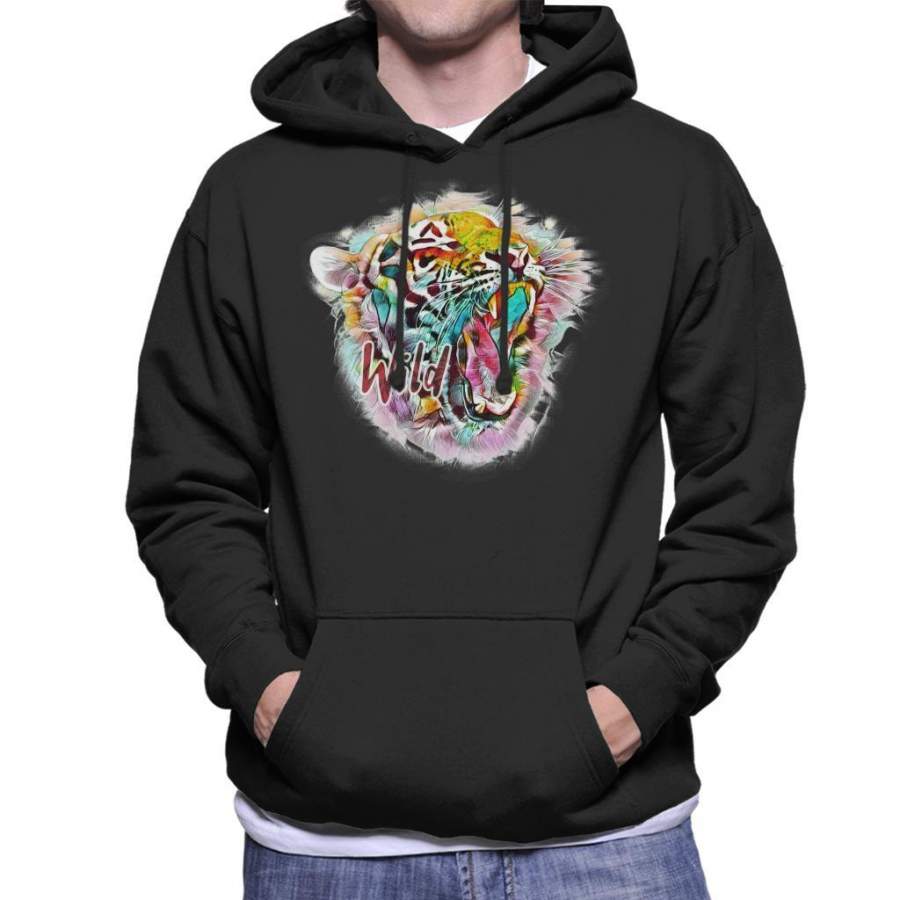 Wild Abstract Tiger Men’s Hooded Sweatshirt