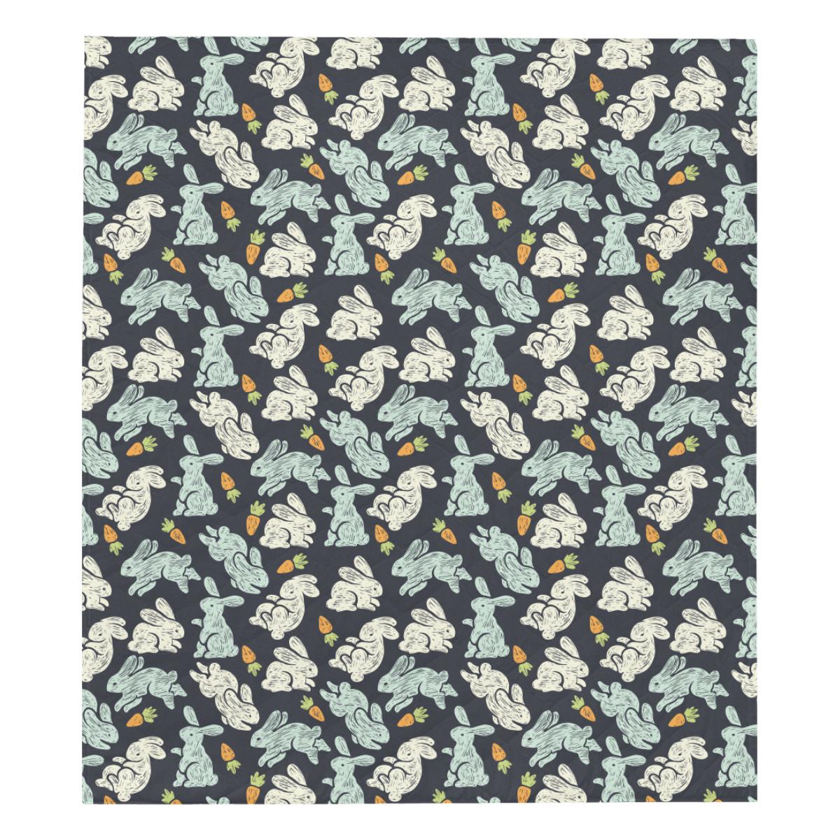 Bunny Pattern Print Design 04 Premium Quilt