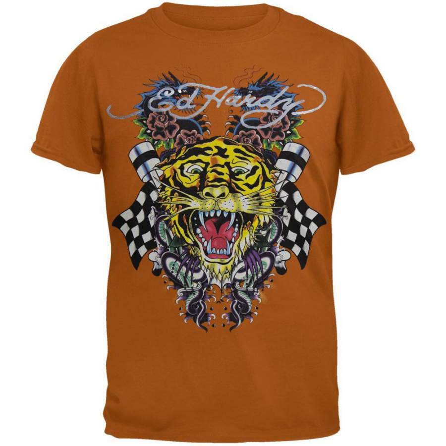 Ed Hardy – Tiger and Dragon Roar Tan Youth T-Shirt