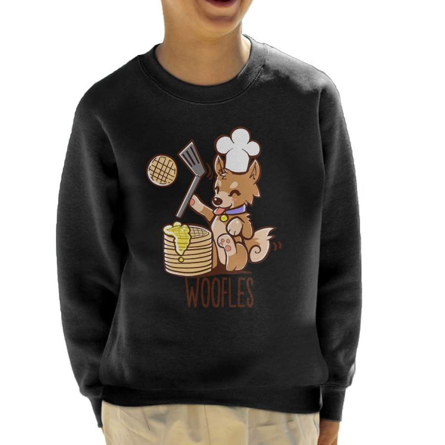 Shiba Inu Im Making Woofles Pun Kid’s Sweatshirt
