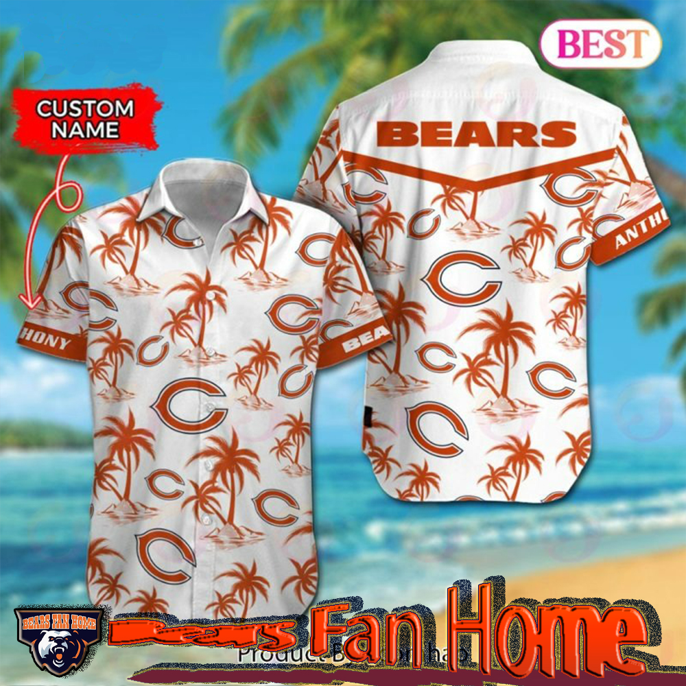 Custom Chicago Bears Simple Graphics Hawaiian Shirts Hot For Cheap