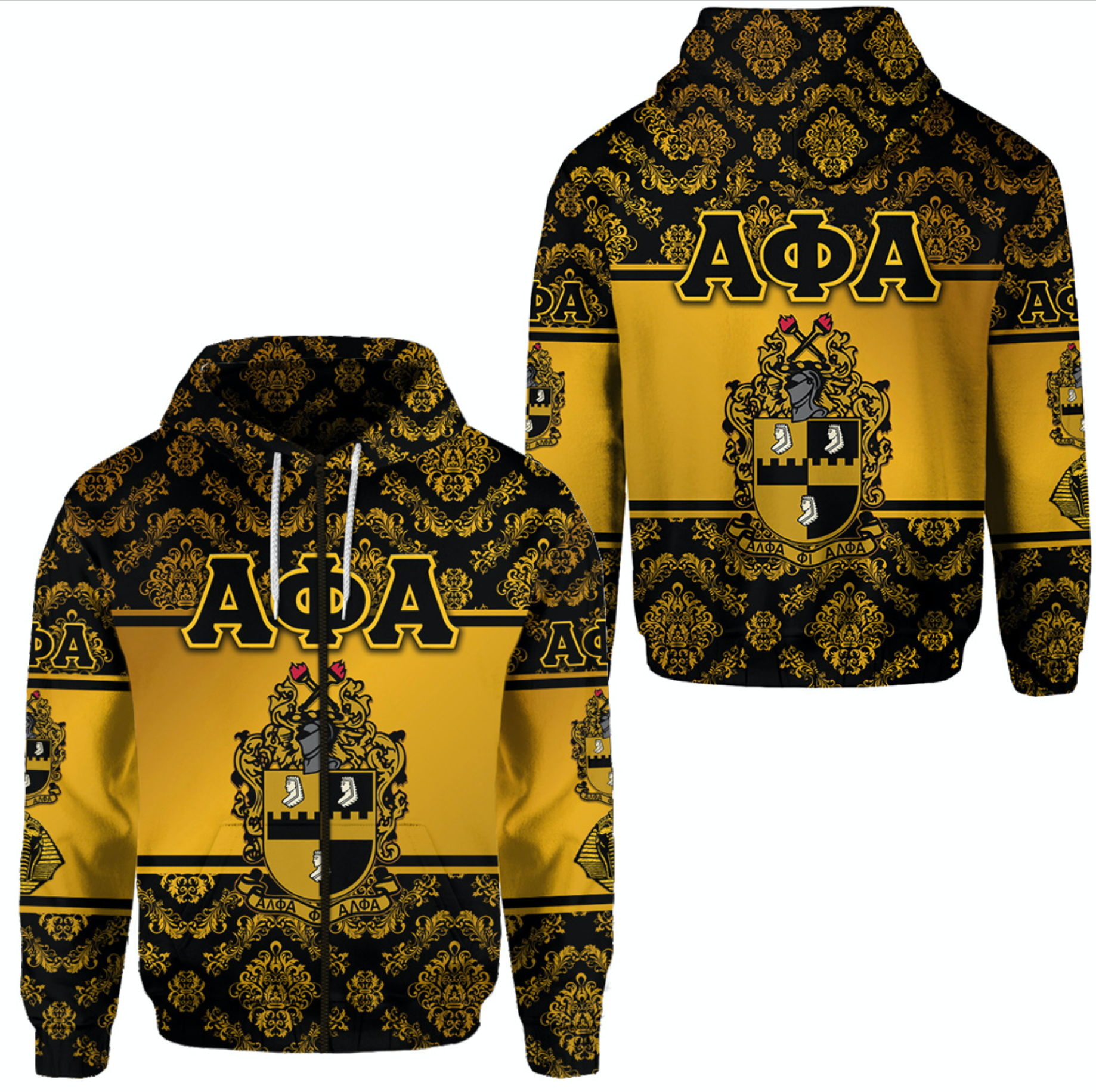 Alpha Phi Alpha Fraternity Zip Hoodie Vintage Vibes Lt8