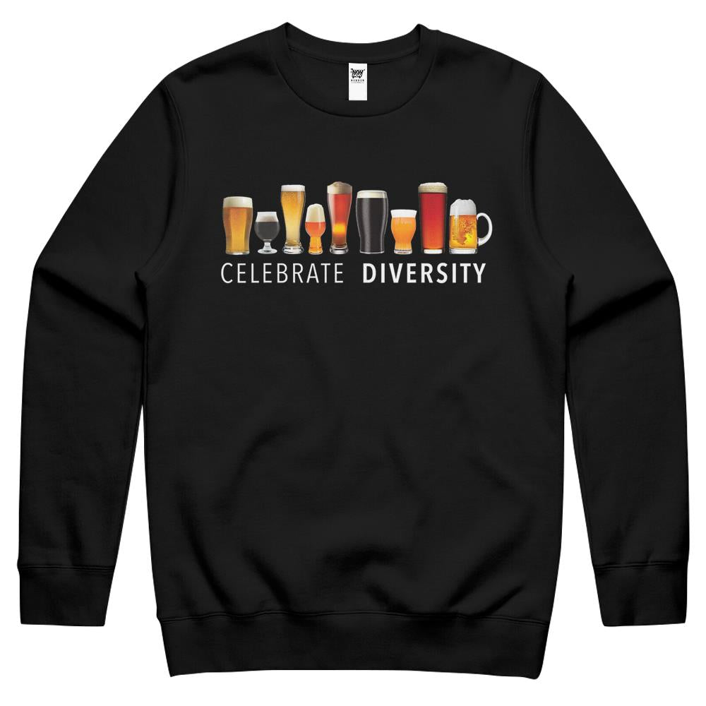 Celebrate Diversity Craft Beer Drinking Crewneck Sweatshirt