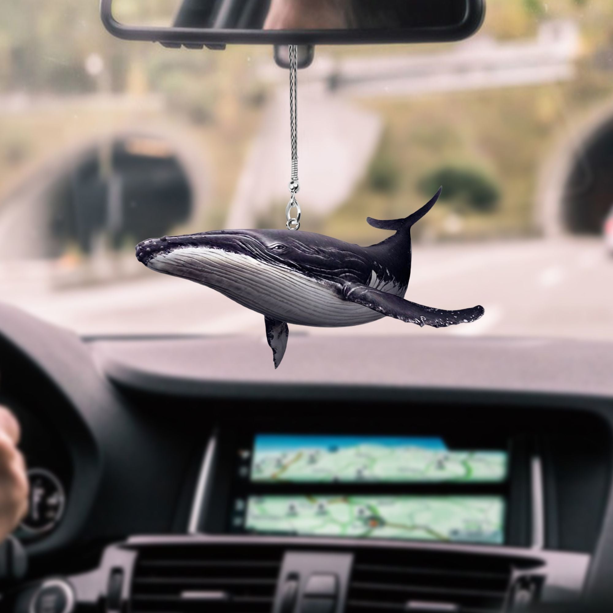 Blue Whale Look What Car Hanging Ornament