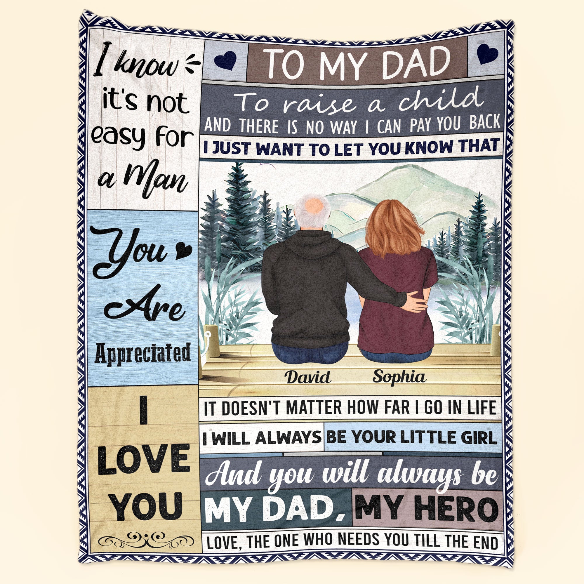 You Will Always Be My Hero – Personalized Blanket – Birthday, Loving Gift For Single Parent, Dad, Father