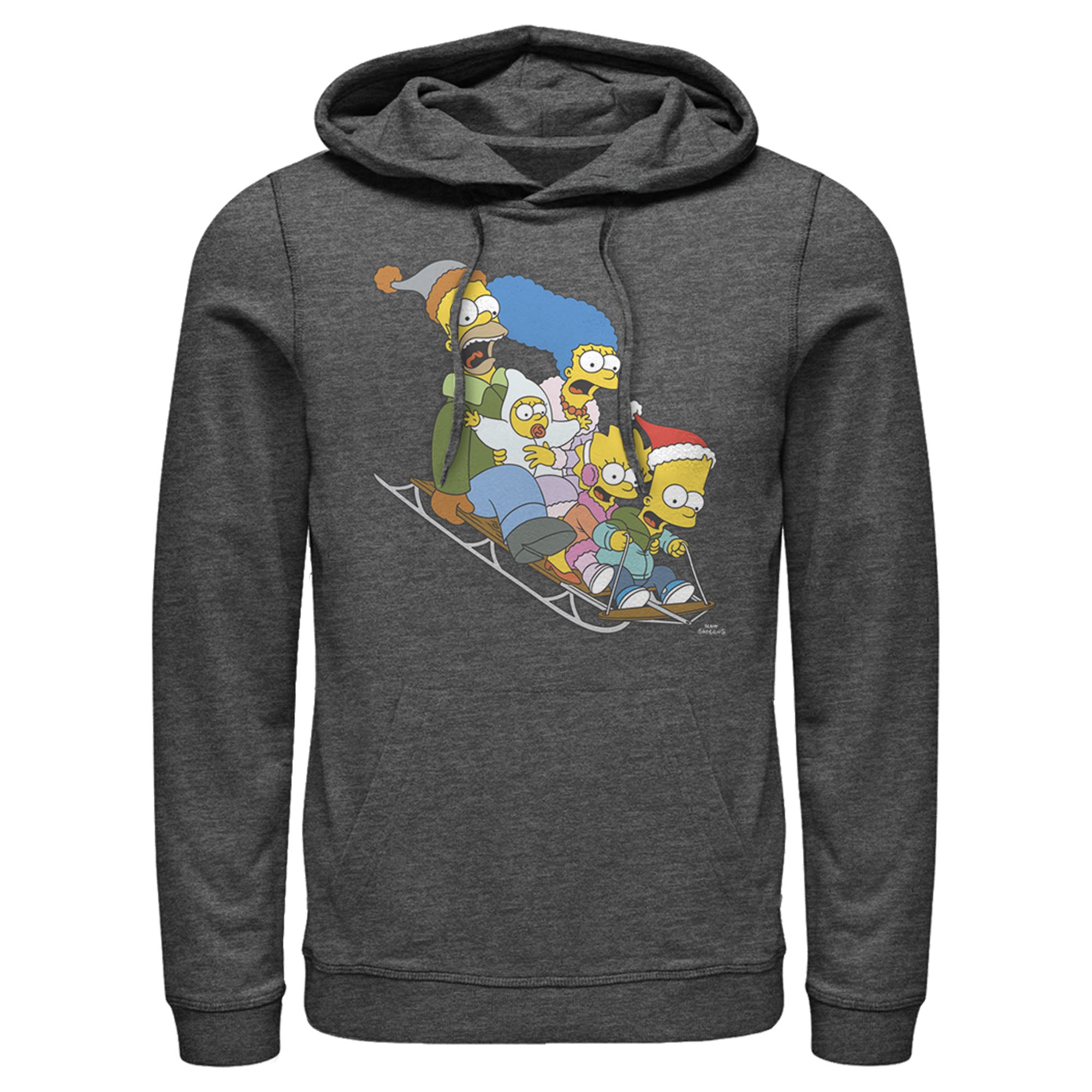 Men’S The Simpsons Distressed Family Gone Sledding Pull Over Hoodie