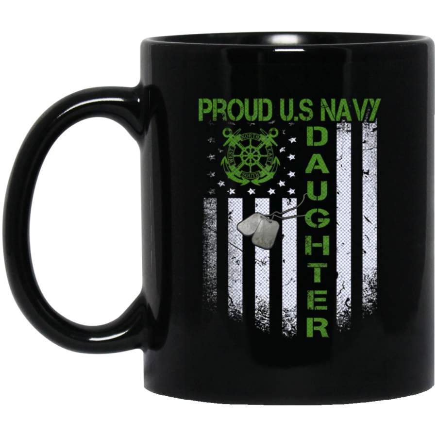 Vintage Flag Proud Us Navy Daughter Dog Tags Military Gift _2591 Coffee Mug