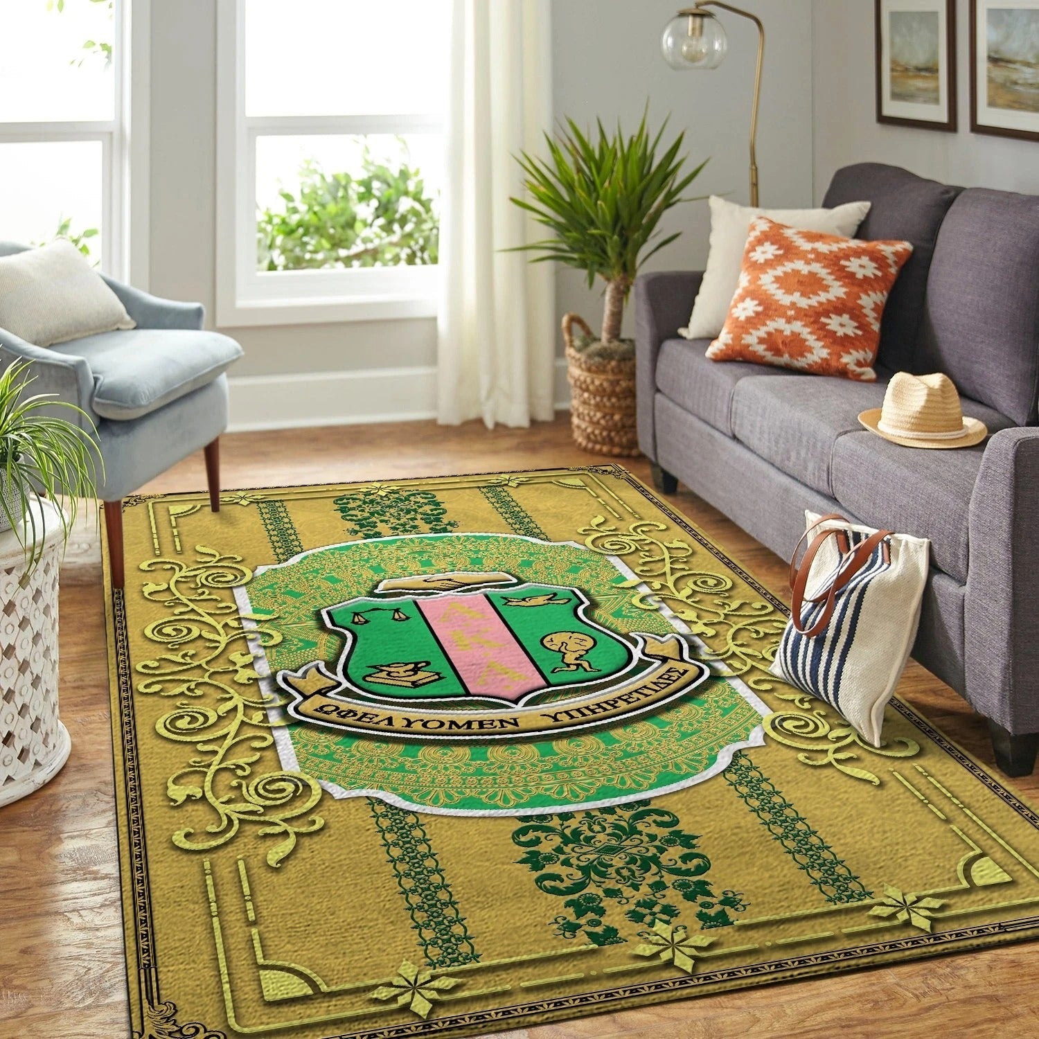 Wonderprint Area Rug Royal Alpha Kappa Alpha Lt10