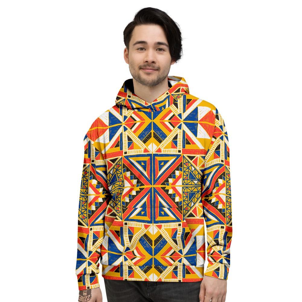 Tribal African Ethnic Sunset Print Pattern Men’S Hoodie